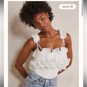 Free People white For the Frill of It bodysuit